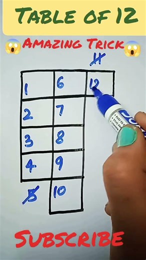 Amazing Trick#table of 12#maths s #easylearning #mathstricks #education #table