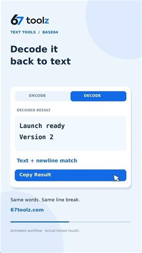 Decode Base64 and check your text with 67toolz