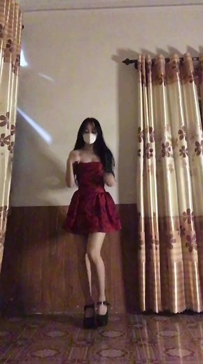 Stunning Fashion Showcase in Red Sleeveless Dress