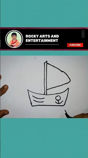 Easy Boat Drawing for Beginners ⛵ #arts #drawing #easydrawing #rocky #rockyartsandentertainment