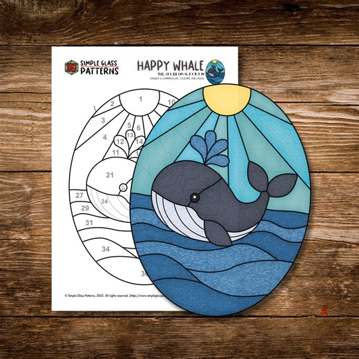 Humpback Whale Stained Glass Pattern • Ocean Suncatcher Designs for Beginners • Cricut Friendly - Etsy Canada