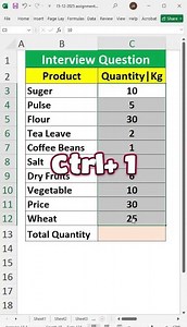 Excel Interview Question Tips and Tricks #excel #exceltips #exceltutorial #msexcel #microsoftexcel