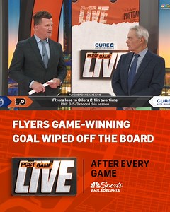 "Devastating for the Flyers" The Flyers Postgame Live crew breaks down the heartbreak of having a go-ahead goal wiped off the board before falling 2-1 to the Oilers in overtime. | NBC Sports Philadelphia