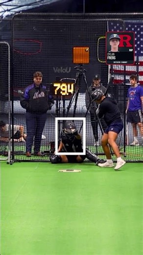 Rutgers Commit Dylan Frers was making hitters look silly in this LIVE bullpen at VeloU.