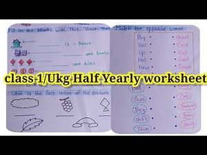 Ukg / class 1 Half Yearly English worksheet