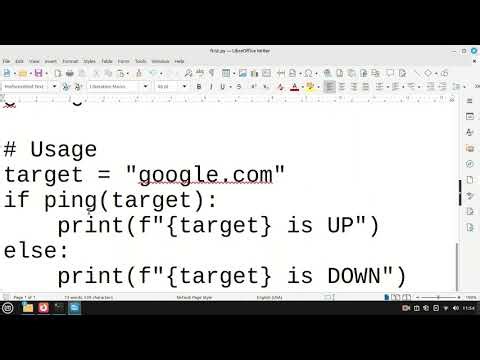python program for ping test . more in description .