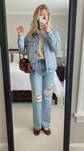 In my ltk THIS OVERSIZED DENIM JACKET IS THE PERFECT SPRING STAPLE! 💙 I'm OBSESSED with this light-wash oversized denim jacket and how it completes this casual look! If you're looking for spring outfit ideas, denim-on-denim styling, everyday casual looks, or that perfect layering piece for transitional weather, THIS IS IT! This jacket has been my go-to! 🌸 THE JACKET: Can we talk about how perfect this oversized light-wash denim jacket is?! The relaxed, slouchy fit is SO on-trend and comfortabl