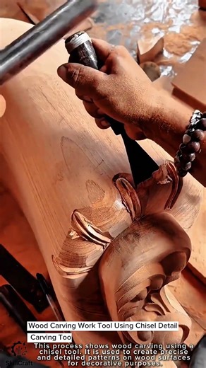 Wood Carving Work Tool Using Chisel Detail Carving Tool #worktool
