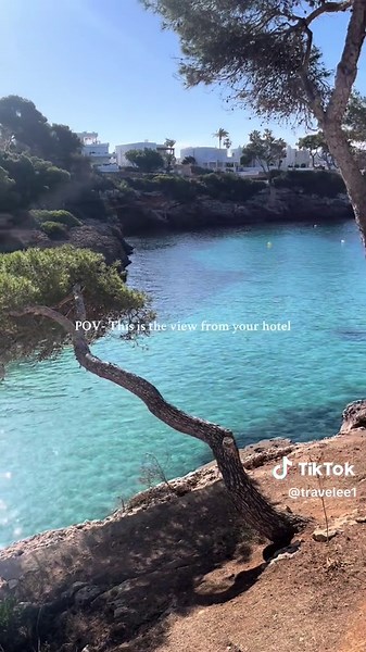 Did not expect my hotel to have its own beach when I booked it 🤩🏝️ The hotel is the Aluasoul Resort in Cala D’Or, Mallorca🇪🇸. The beach is Cala Egos 🏝️. #mallorca #majorca #spain #balearicislands #calador #vacation #holiday #beachvibes #hotelview