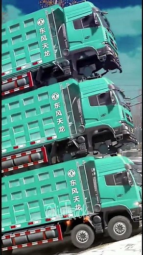 Huge truck tower carefully crossing uneven terrain #niutruck #snowrunner
