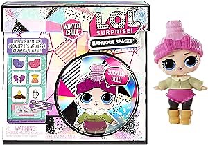 L.O.L. Surprise! Winter Chill Hangout Spaces Furniture Playset with Cozy Babe Doll, 10+ Surprises, Accessories, for LOL Dollhouse Play- Collectible Toy for Kids,Girls Boys Ages 4 5 6 7+ Years