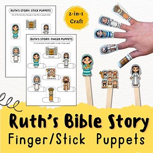 Ruth and Boaz Bible Printable, Finger Puppets, Sunday School Craft, Bible Activity Kids, Instant Download, ,homeschool Worksheets, Naomi - Etsy
