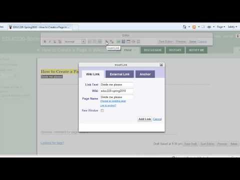 Wikispaces - How to Create a New Wikispaces Page and Use Basic Tools