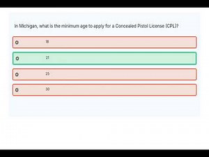 Michigan Concealed Pistol License (CPL) Safety Course Practice Exam