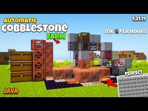 The BEST Automatic Cobblestone Farm in Minecraft 1.21.11 (Tutorial)