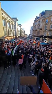 Thousands have gathered for the pro-Palestine demonstration in Glasgow, shutting down a busy city centre road Video: Colin Mearns | The National Newspaper