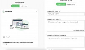 Add a thumbnail for your Instagram video