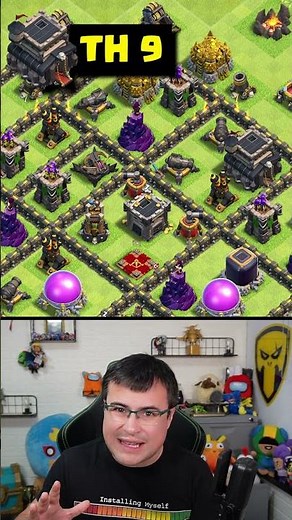 Mejor Base para Ayuntamiento Nivel 9 #ClashOfClans #shorts