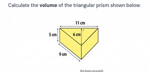 Calculate the volume of the triangular prism shown below.... | Filo
