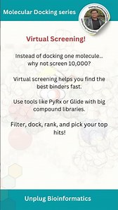 Day 13 Virtual Screening #moleculardocking #drugdiscovery #bioinformatics