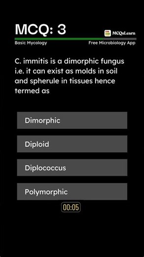 Free Microbiology App | Basic Mycology MCQ - 3 | Free Download MCQsLearn: All-in-One Courses App