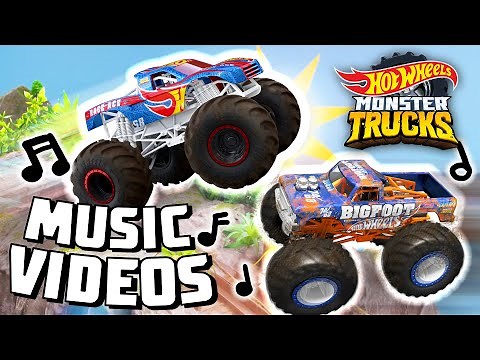 Official MUSIC VIDEOS 🎶 ft. Monster Trucks BIGFOOT and RACE ACE! | Hot Wheels