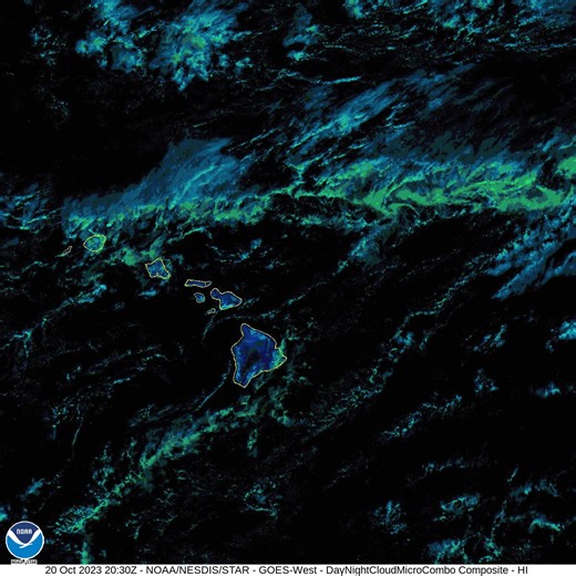 3.7K views · 26 reactions | Today we can see the clouds and showers associated with a trough moving over Kauai and parts of Oahu. The satellite imagery comes from the "Day Night Cloud Micro Combo RGB." Increased rainfall will be possible next week as a front could approach from the northwest. Stay tuned. | US National Weather Service Honolulu & Central Pacific Hurricane Center | Facebook