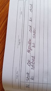 20 Write an Algorithon and two chart to subtract two number?... | Filo