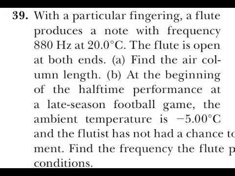 With a particular fingering, a flute produces a note with frequency 880 Hz at 20.0°C. The flute is o