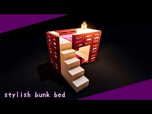 [マイクラ] オシャレでかわいい2段ベッドの作り方！ How to build a stylish bunk bed! [minecraft tutorial/建築/スイッチ/統合版]