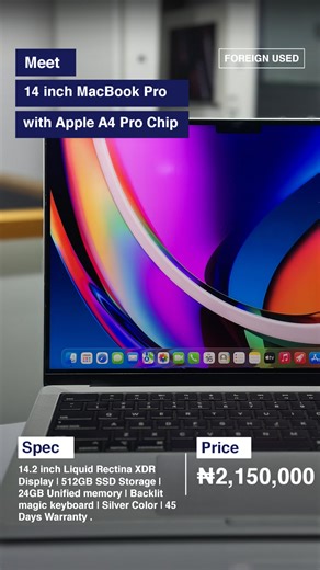 Laptops| Phones| Accessories on Instagram: "The 14-inch MacBook Pro (M4 Pro Chip) is built for creators, developers, and professionals who demand speed, clarity, and reliability. Key Features ✅ Apple M4 Pro Chip for lightning-fast performance ✅ 14.2-inch Liquid Retina XDR Display for stunning clarity and color accuracy ✅ 16GB Unified Memory for smooth, heavy multitasking ✅ 512GB SSD Storage for fast access to files and projects ✅ Backlit Magic Keyboard for comfortable work, day or night ✅ 45 Day