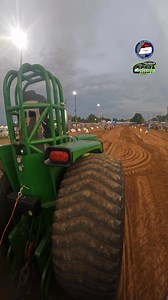 Sled view of the “Farm Fed Deere” Super Farm Tractor pulling with the Mid-South Pullers Association in Hopkinsville, KY! #MidSouthPullers #ProPulling #JohnDeere #TractorPulling #Motorsport #Turbo #Horsepower | Thurston Pulling Photos