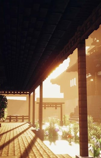 Golden light, peaceful mind. #minecraft #relaxing #sunrise