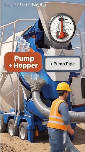 Concret pumping & ice mixing solution #civilengineering #concrete #construction #building