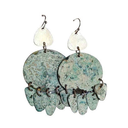 Patina Jewelry, Long Patina Earrings - Etsy