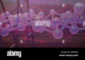 At start 3D molecular model rotating to reveal clusters while red code overlay pulsing. Futuristic, technology, innovation, digital, scientific, abstract, network Stock Video Footage - Alamy