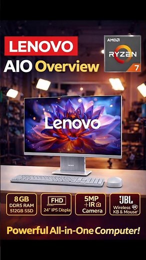 Lenovo AIO PC Ryzen 7 7735HS Overview | 24" FHD IPS All-in-One Desktop Under 60K #allinonepc