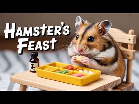 Hamster Makan di Meja Mini yang Menggemaskan!