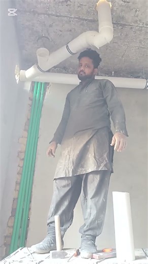 hanging PVC pipe. #electrian #plumbing #plumber