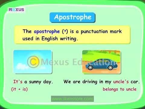 Use of Punctuation – Apostrophes | English Grammar | iken | ikenedu | ikenApp