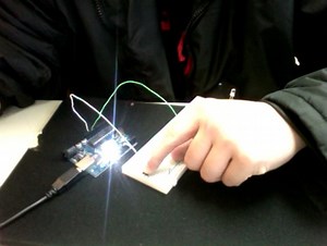 Arduino Example 4-5. Turn on LED when the button is pressed and keep it on