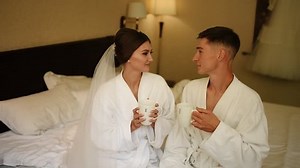 Bride Groom Barefoot Drinking Coffee Cups Stock Footage Video (100% Royalty-free) 1099507321 | Shutterstock