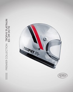 TROPHY PLATINUM ED. DR DO 92: the one-of-a-kind vintage full-face helmet from our platinum line! Its particularity is on the color that we have chosen, the Desert Rose Paint. We wanted to create something unique, using a color that perfectly matches the type of helmet and after research and testing we have found this one! This is a type of paint that, just like the desert rose crystal, once applied on the shell surface, randomly opens, creating shades, spirals and lines that have a unique organi
