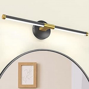 Black Gold Bathroom Light Fixtures 360° Rotatable 24 Inch LED Vanity Lights for Bathroom Over Mirror 6000K Modern Wall Sconces Picture Lights for Paintings