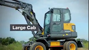 The backhoe has met its match. Meet the Volvo EW60E compact wheeled excavator, with 360-degree swing, two-piece boom and blade. https://bit.ly/3yKAKUa | Volvo Construction Equipment North America