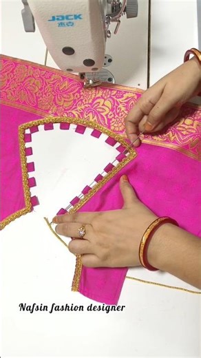 Trendy Pink Blouse Back Neck Design | Stylish Dori & Latkan Blouse | Easy Stitching Tutorial”
