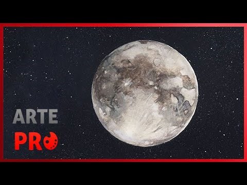 Como Dibujar una LUNA LLENA realista con Acuarelas 🌜 [TRUCO Muy Facil]