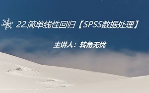 22.简单线性回归【SPSS数据处理】