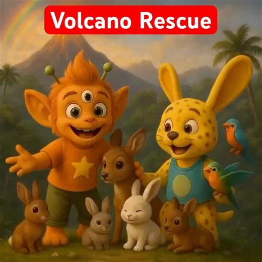 🌋 Volcano Island Adventure | TinyTonkey & Flexico’s Epic Journey 🏝️✨ #shorts