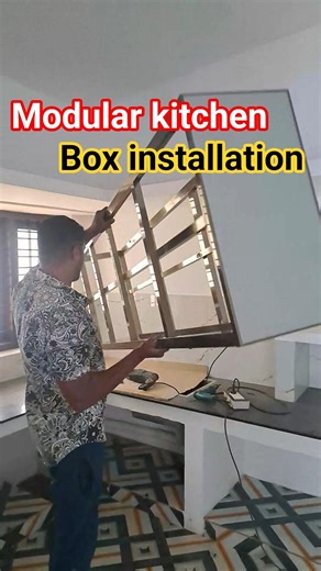 modular kitchen box installation!aluminium Fabrication work #modularkitchen #diykitchen #woodworking